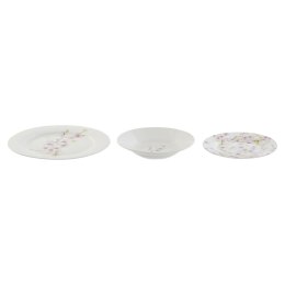 Zestaw Obiadowy Home ESPRIT Biały Kolor Zielony Różowy Porcelana 18 Części 27 x 27 x 2 cm