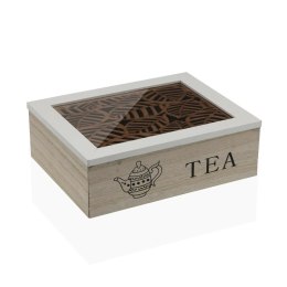 Pojemnik na Herbatę Versa Kartki Drewno MDF 23 x 7,5 x 17,5 cm