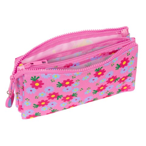 Piórnik Potrójny Trolls Różowy 22 x 12 x 3 cm