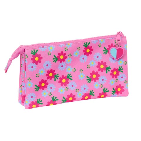 Piórnik Potrójny Trolls Różowy 22 x 12 x 3 cm