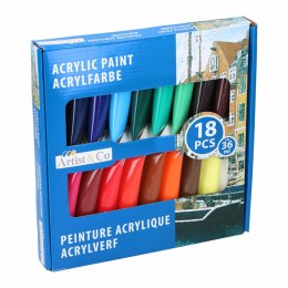 Zestaw farb akrylowych Artist&CO 18 Części 36 ml