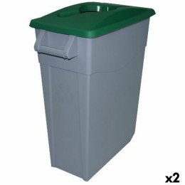 Kosz na śmieci do recyklingu Denox 65 L Kolor Zielony (2 Sztuk)