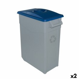 Kosz na śmieci do recyklingu Denox 65 L Niebieski (2 Sztuk)