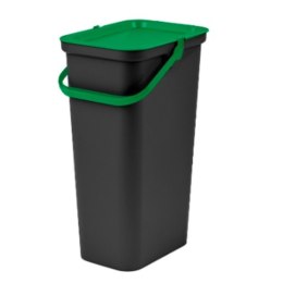 Kosz na śmieci do recyklingu Tontarelli Moda 24 L Czarny Kolor Zielony (6 Sztuk)