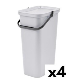 Kosz na śmieci do recyklingu Tontarelli Moda 38 L Biały (4 Sztuk)