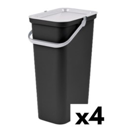 Kosz na śmieci do recyklingu Tontarelli Moda 38 L Biały Czarny (4 Sztuk)