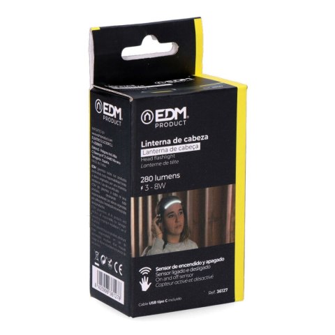 Latarka nagłowna LED EDM 36127 Cob + Spot 3 W 8 W 90 Lm 280 lm