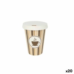 Zestaw kieliszków Algon Z pokrywką Jednorazowe Kawa Karton 8 Części 220 ml (20 Sztuk)