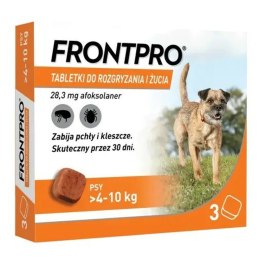 Tabletki FRONTPRO 612471 15 g 3 x 28,3 mg Odpowedni dla psów ważących max. >4-10 kg