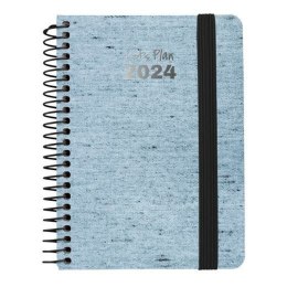 Kalendarz książkowy Grafoplas Ecojeans 2024 Niebieski A6 10 x 15 cm