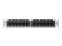 Patch panel Lanberg PPU6-9012-S (1U; 10"; kat. 6; UTP; 12xRJ-45)