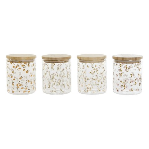 Łódź DKD Home Decor Bambus Szkło borokrzemowe Shabby Chic 700 ml 10 x 10 x 12,5 cm (4 Sztuk)