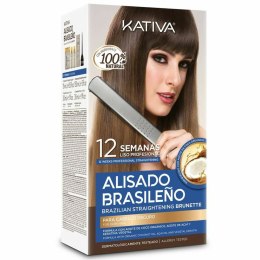 Zestaw Fryzjerski Prostowanie Brazylijskie Kativa Włosy Ciemny (4 pcs)