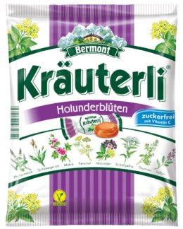 Bermont Kräuterli Holunderblüten Cukierki bez Cukru 125 g