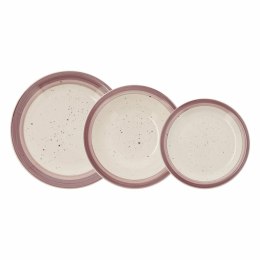 Naczynia Quid Allegra Peoni Biały Różowy Dwuowy Ceramika 18 Części