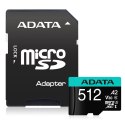 MEMORY MICRO SDXC 512GB W/AD./AUSDX512GUI3V30SA2-RA1 ADATA