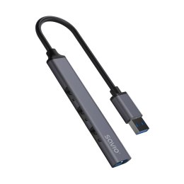 SAVIO HUB USB-A - 3 X USB-A 2.0, 1 X USB-A 3.0, SZARY AK-70