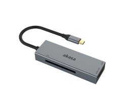 Czytnik kart Akasa USB 3.2 Gen1 Type-C 3 w 1 - srebrny