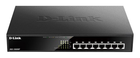 D-Link | Przełącznik | DGS-1008MP | Niezarządzane | Możliwość montażu w stojaku | Ilość portów 1 Gb/s (RJ-45) 8 | Ilość portów P