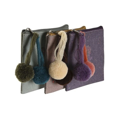 Portfel DKD Home Decor Brązowy Kolor Zielony Bordeaux Yoga (3 Sztuk)