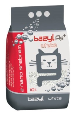 Bazyl Bentonit Super Premium Ag+ Compact White - żwirek dla kota 10 l