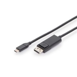 Kabel USB C/DP M/M czarny 2m USB 3.1 SuperSpeed+ 4K 60Hz
