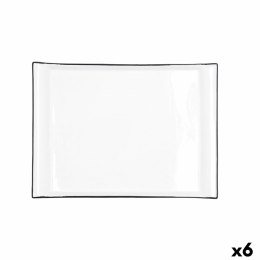 Tacka do przekąsek Quid Gastro Biały Czarny Ceramika 31 x 23 cm (6 Sztuk)