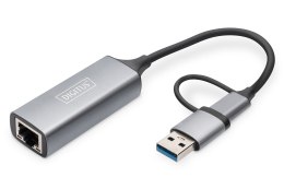 Adapter USB Typ-C na Gigabit Ethernet 2,5GUSB-C + USB A (USB 3.1/3.0)