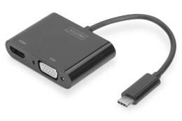 Adapter graficzny HDMI/ VGA na USB 3.1 Typ C4K 30Hz UHD/ FHD, z audio, aluminiowy