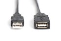 Kabel przedłużający USB 2.0 HighSpeed 15mTyp USB A/USB A M/Ż aktywny, czarny 15m
