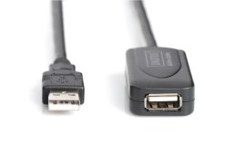 Kabel przedłużający USB 2.0 HighSpeed 20mTyp USB A/USB A M/Ż aktywny, czarny 20m