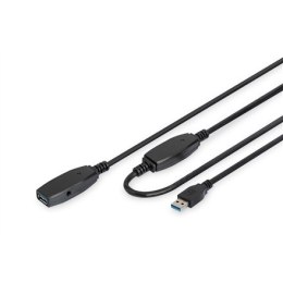 Kabel przedłużający USB 3.0 SuperSpeed 10mTyp USB A/USB A M/Ż aktywny czarny 10m