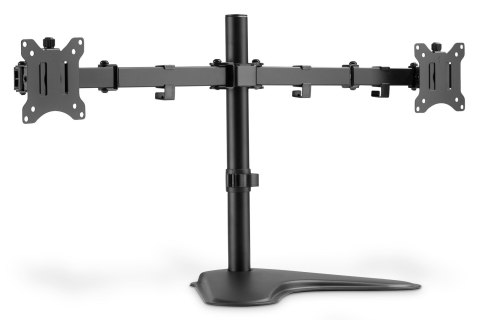 Stojak biurkowy podwójny 2xLCD max. 32" max. obciążenie 2x 8kg uchylno-obrotowy czarny