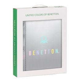 Zestaw Papeterii Benetton Silver Srebrzysty A4 2 Części