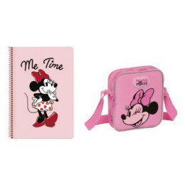 Zestaw Papeterii Minnie Mouse Loving Różowy A4 2 Części