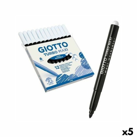 Zestaw markerów Giotto Turbo Maxi Czarny (5 Sztuk)