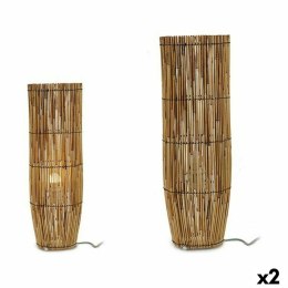 Lampa Stojąca Naturalny Bambus 21,5 x 62 x 21,5 cm (2 Sztuk)