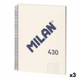 Notatnik Milan 430 Beżowy A4 80 Kartki (3 Sztuk)