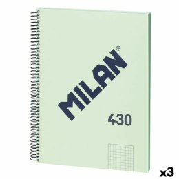 Notatnik Milan 430 Kolor Zielony A4 80 Kartki (3 Sztuk)