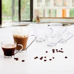 Zestaw filiżanek do kawy Quid Przezroczysty Stal Szkło (110 ml) (3 Sztuk)