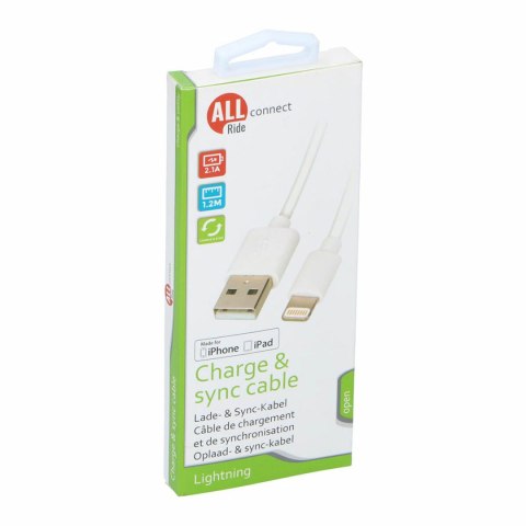Kabel USB do Lightning All Ride Biały 1,2 m