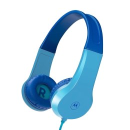 Motorola | Przewodowe słuchawki dla dzieci | Moto JR200 | Nauszny Wbudowany mikrofon | Nauszne | Wtyczka 3,5 mm | Niebieski