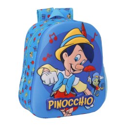 Plecak dziecięcy 3D Clásicos Disney Pinochio Niebieski 27 x 33 x 10 cm