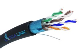 Extralink CAT5E FTP (F/UTP) V2 Zewnętrzny | Kabel sieciowy skrętka | 100M