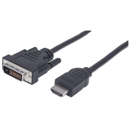 Kabel HDMI na DVI-D 24+1 Dual Link M/M 1.8m Czarny