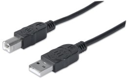 Kabel USB 2.0 AM-BM 3m do Drukarki Czarny Ekranowany