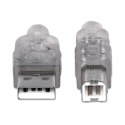 Kabel USB 2.0 AM-BM 5m do Drukarki Srebrny Ekranowany