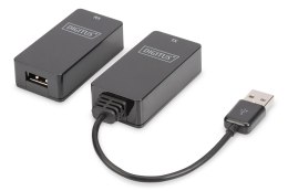 Przedłużacz USB 1.1po skrętce Cat.5e/6 UTP/SFP do 45m, czarny, 20cm