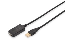 Przedłużacz USB 2.0 HighSpeedUSB A/USB A M/Ż aktywny, czarny 5m