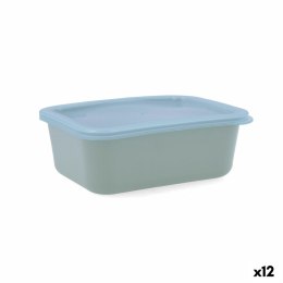 Prostokątne pudełko na lunch z pokrywką Quid Inspira 740 ml Kolor Zielony Plastikowy (12 Sztuk)